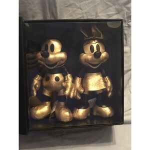 NEW Disney World 50th Anniversary Mickey & Minnie Mouse Gold & Black Plush Set